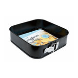 Square Non-Stick Springform Cake Pan | 24cm, Black, Removable Base