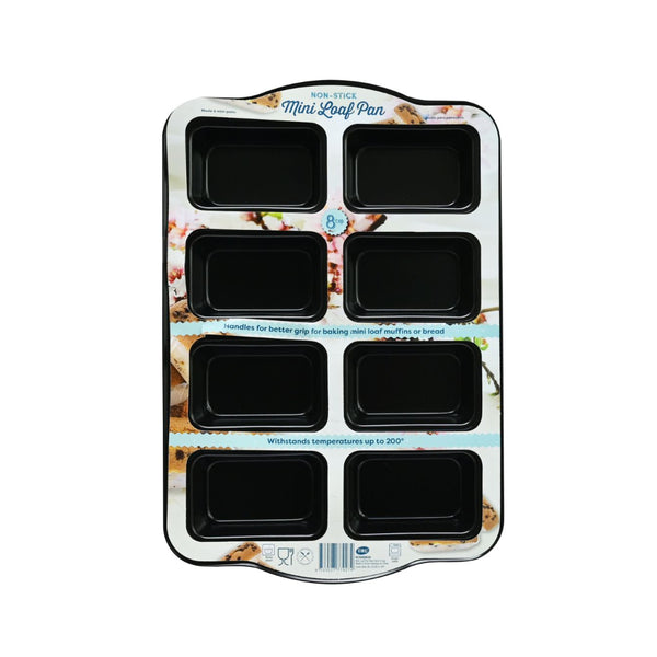 Non-Stick Mini Loaf Baking Pan | 8 Cup, Side Handles, Oven Safe to 200°C