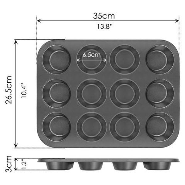 Non-Stick Muffin Pan - 12 Cup - Premium Quality
