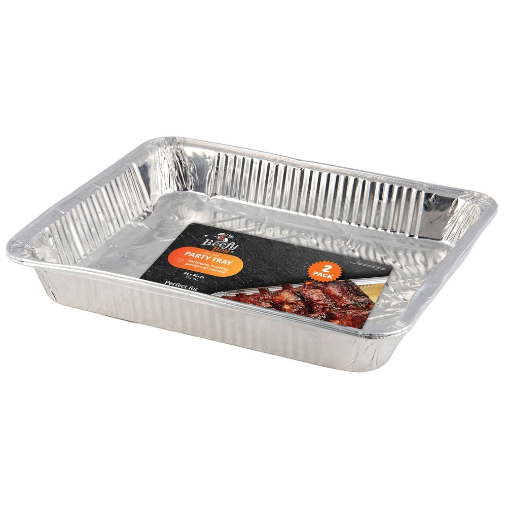 Beefy Boy Foil Party Trays - 34cm x 40cm - 2 Pack