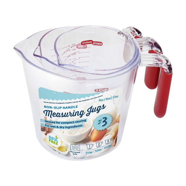 Non-Slip Measuring Jugs - 3 Pack