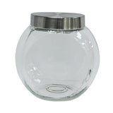 Clear Rounded Glass Dry Food Storage Jar with Metal Lid | 2000mL