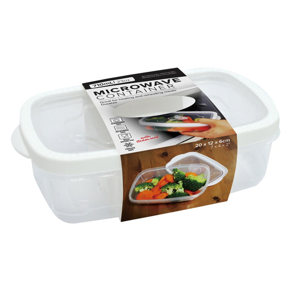 Microwave Food Storage Box 710ml | Clear Plastic Container