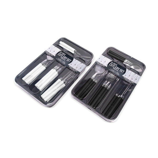 Cutlery 24 Piece Set - With Tray - 2 Colours