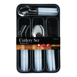 Cutlery 24 Piece Set - With Tray - 2 Colours