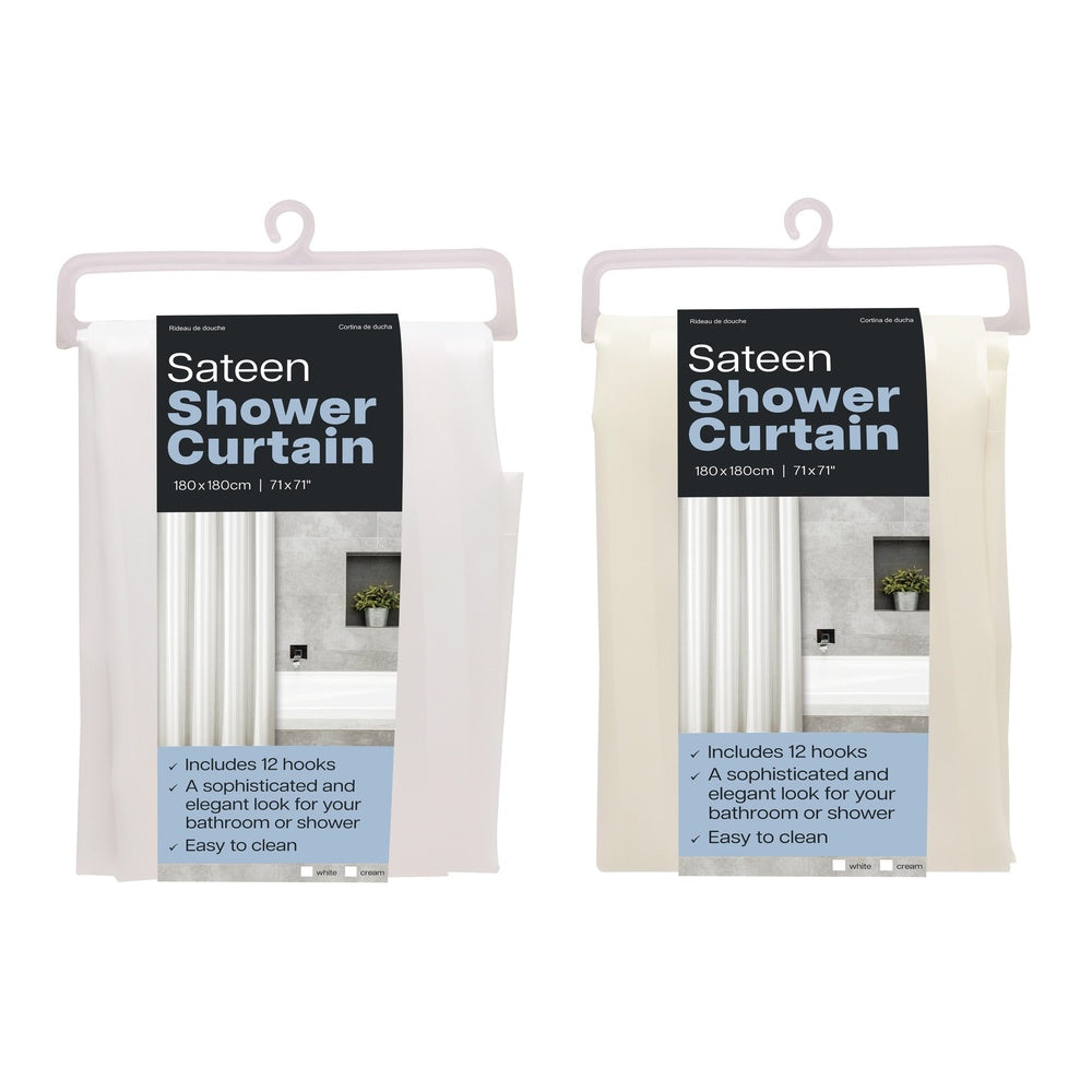 Sateen Shower Curtains - 180x180cm