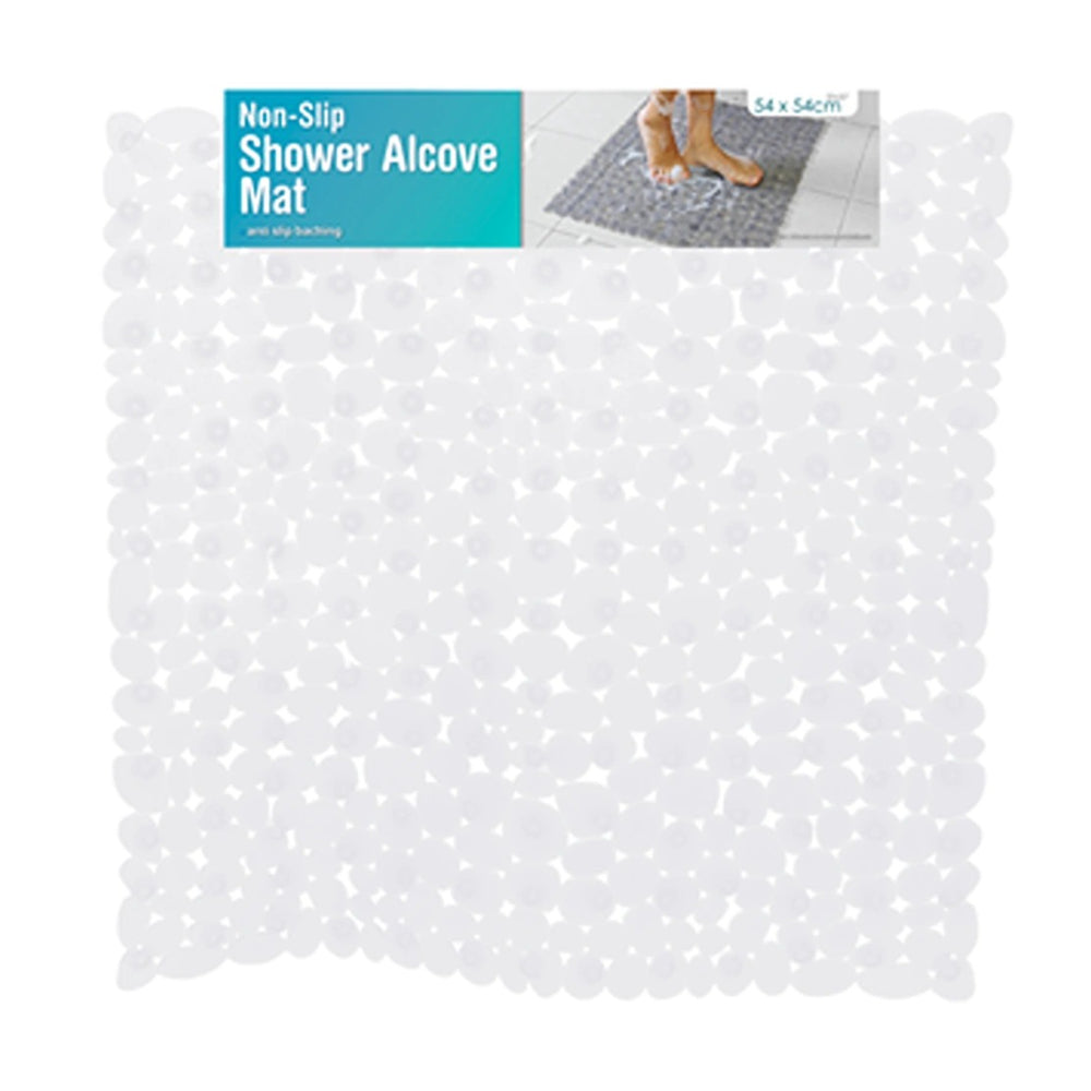 Non-Slip Pebble Shower Alcove Mat | 54 x 54cm, Assorted Colours