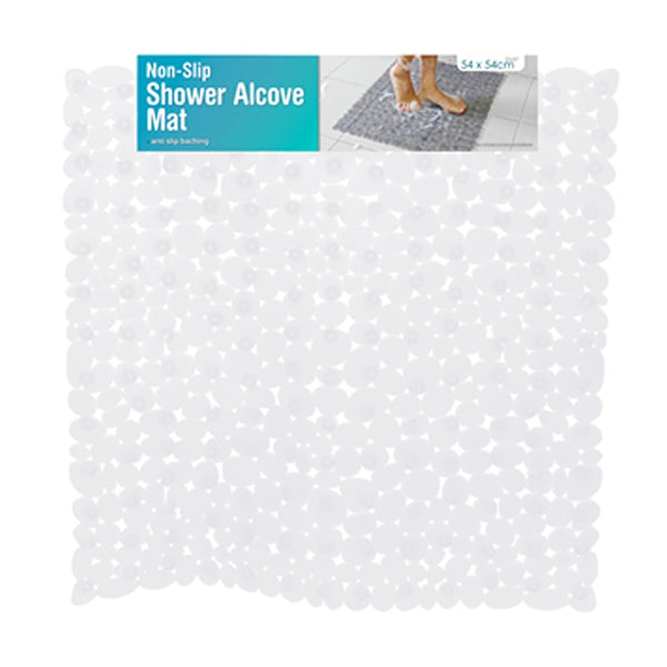 Non-Slip Pebble Shower Alcove Mat | 54 x 54cm, Assorted Colours