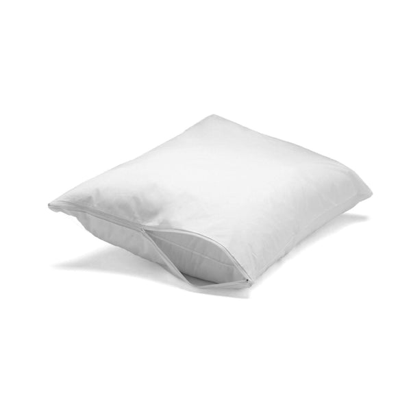 White Zip-On Stain-Resistant Pillow Protector | 44 x 72cm, Anti-Mould