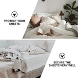 Adjustable Bed Sheet Corner Grippers | White, Stretchable, Pack of 4
