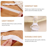 Adjustable Bed Sheet Corner Grippers | White, Stretchable, Pack of 4