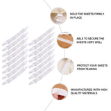 Adjustable Bed Sheet Corner Grippers | White, Stretchable, Pack of 4