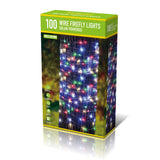 Solar Wire Firefly Lights Outdoor String Lights | 100 LED, Multi Colour