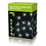 Solar Butterfly String Lights Outdoor | Cool White, Pack of 24