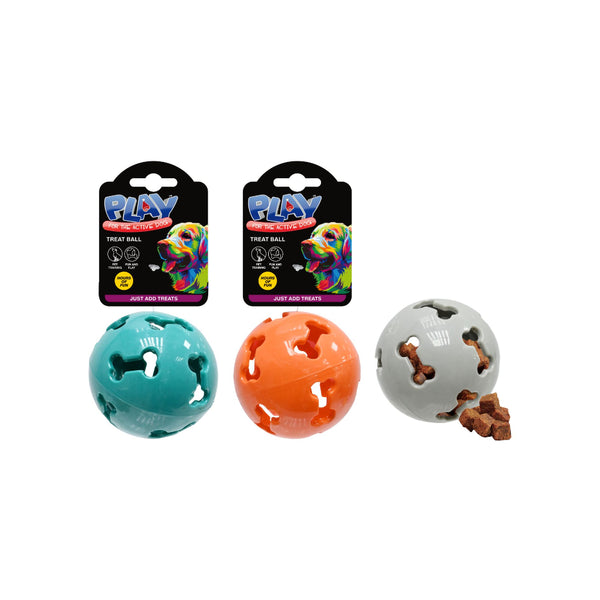  Interactive Dog Treat Dispensing Ball Toy | 8cm, Assorted Colours
