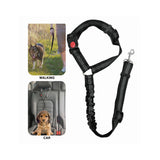  Dog and Cat Safety Seatbelt Strap | 2-in-1, Adjustable, Black