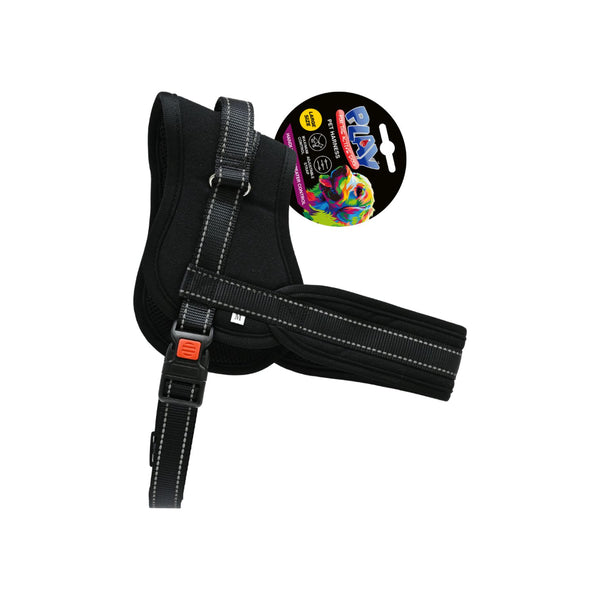  Large Dog Harness | Adjustable, Reflective, Black, 70-90cm