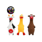  Farm Animal Vinyl Squeaky Dog Toy | 22cm, 3 Assorted Designs