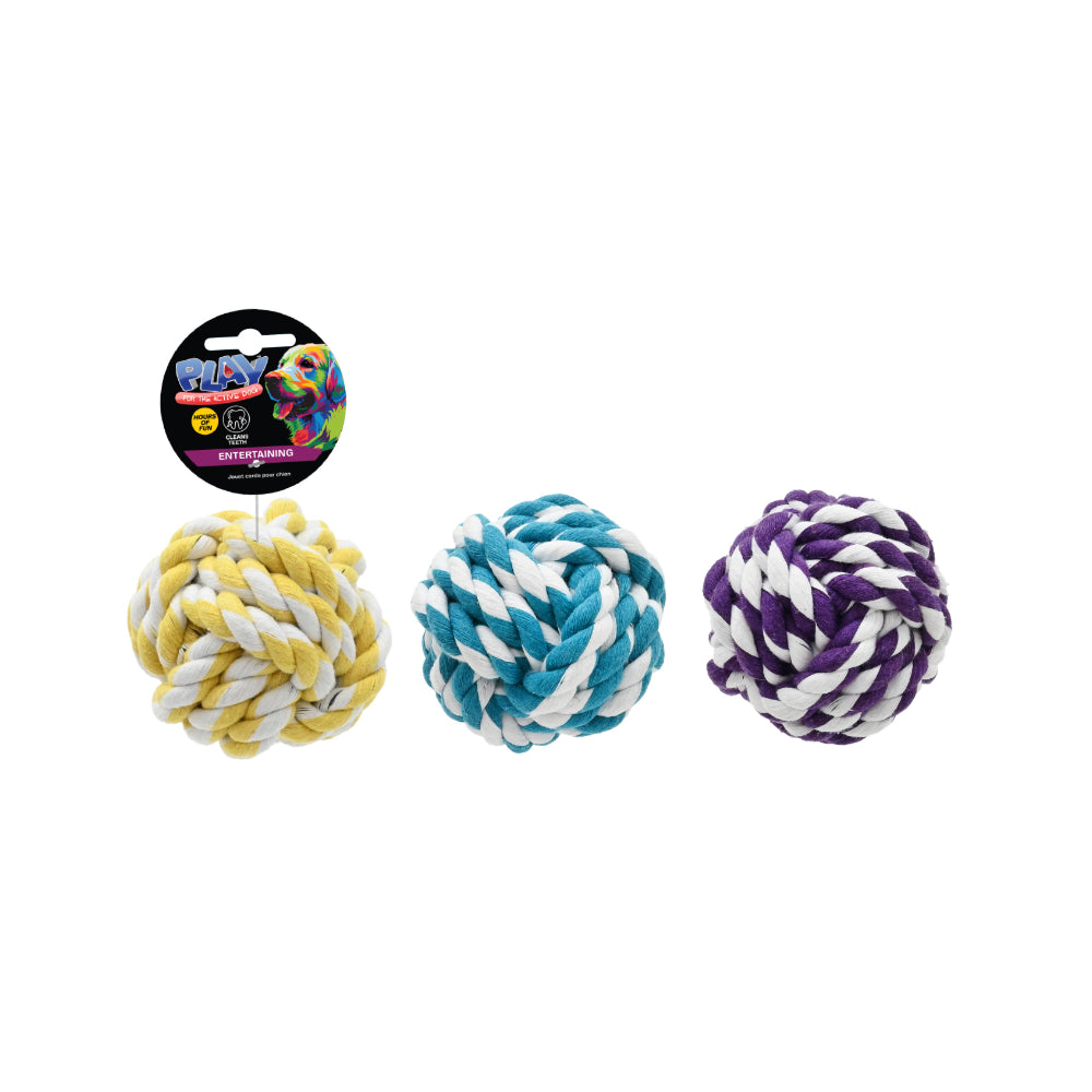  Braided Rope Ball Dog Toy | 7cm, Assorted Colours, Chewable