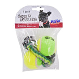 Play Dog Rope and Ball Set - 3 Pack