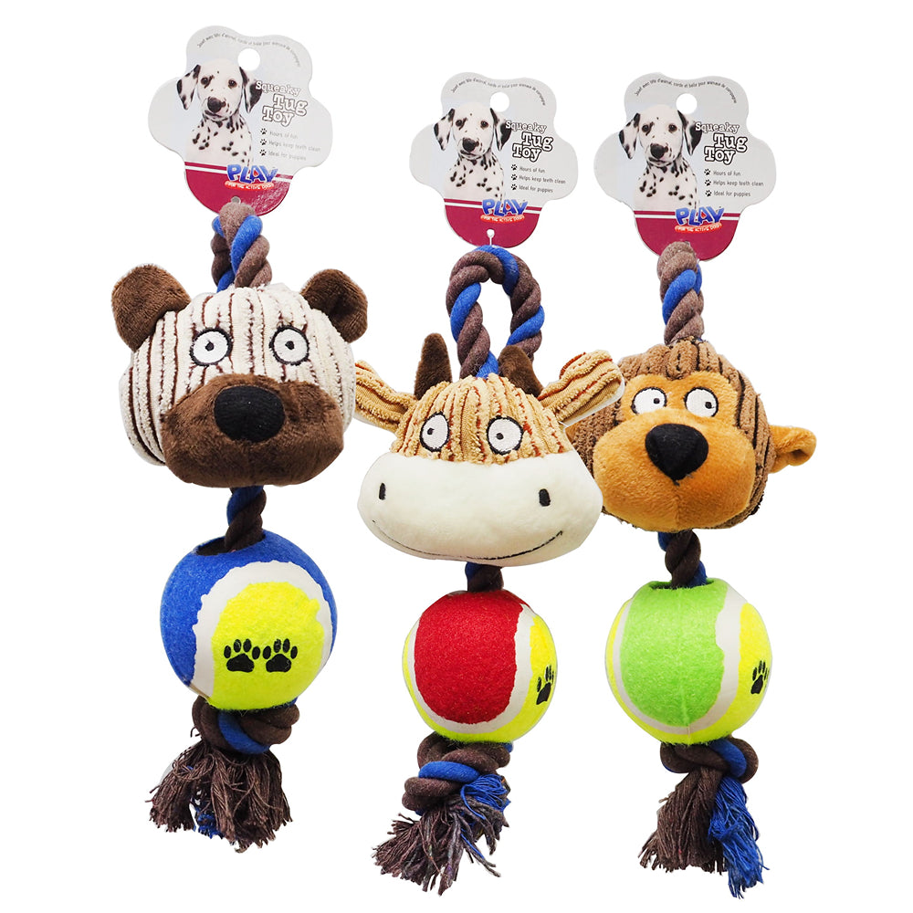 UBL Animal Head Rope Toy With Ball