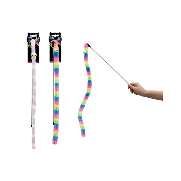  Cat Teaser Wand Toy | Plush Tail, 45 cm, Assorted Colours
