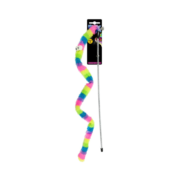  Cat Teaser Wand Toy | Plush Tail, 45 cm, Assorted Colours