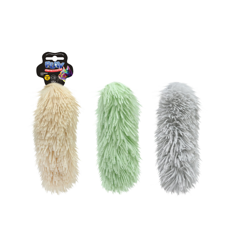  Plush Crinkle Cat Toy | Assorted Colours, Shaggy Texture