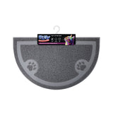  Grey Cat Litter Mat | 59 x 36cm, Half-Moon, Looped Surface