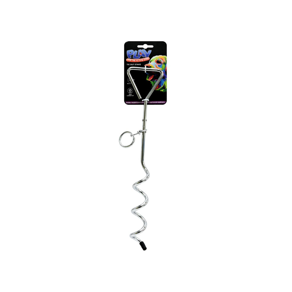  Dog Tie Out Stake | 8 x 46cm, Spiral Metal Ground Anchor
