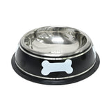 Play Stainless Steel Dog Bowl | 400ml, Non-Slip Base, Black Exterior