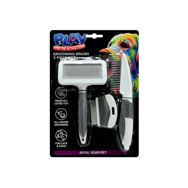 Pet Grooming Brush 3 Piece Set | Cats and Dogs, Deshedding
