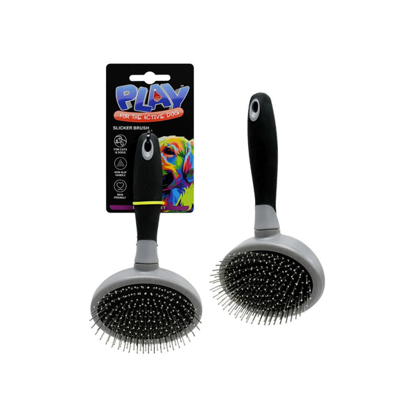  Pet Grooming Slicker Brush | 18.5cm, Cats and Dogs, Non-Slip Handle
