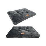  Pet Textured Mattress | Ribbed Plush, Dark Grey, 90 x 60 x 8cm