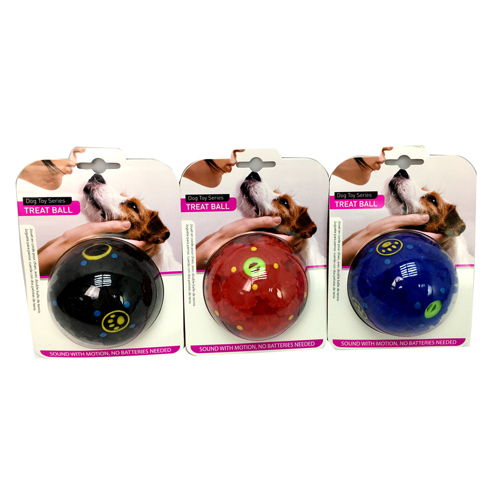 UBL Pet Dog Treat Ball | Interactive &amp; Durable | 3 Assorted Colours
