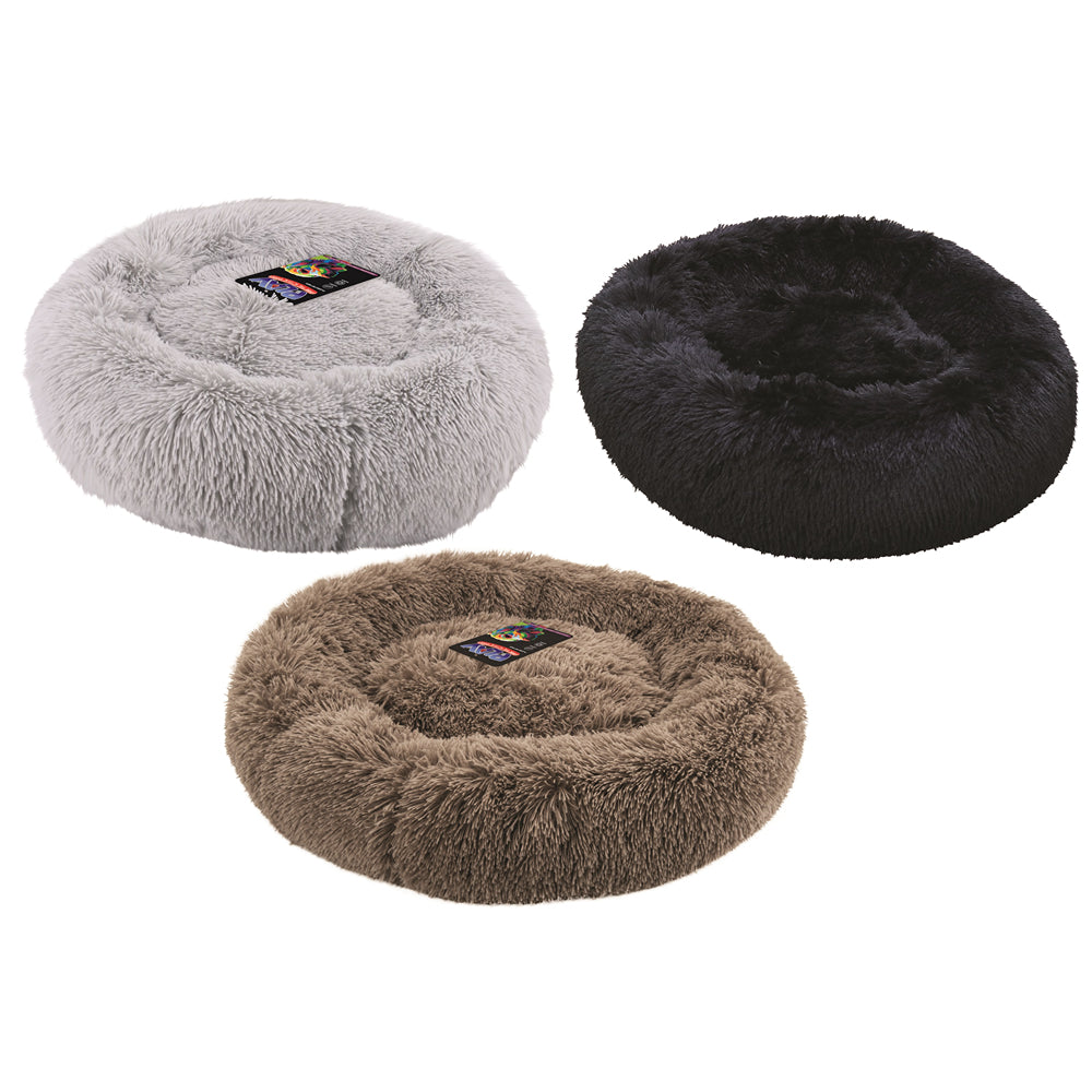 UBL Plush Round Pet Bed 3 Assorted | 58 x 58 x 15cm