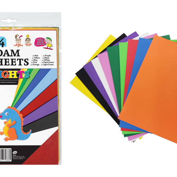 Eva A4 Sheet Assorted Colours - 10 Pack