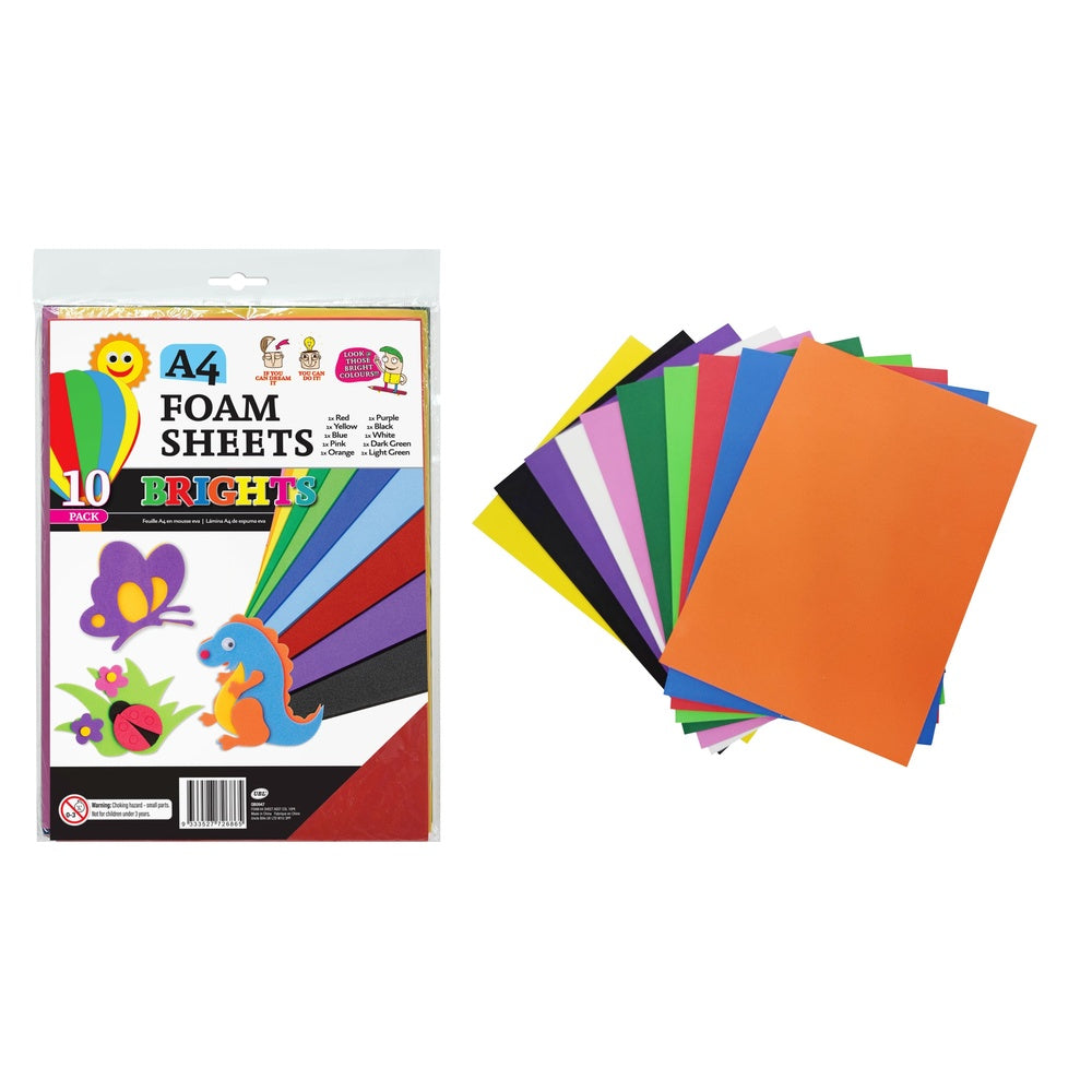 Eva A4 Sheet Assorted Designs - 10 Pack