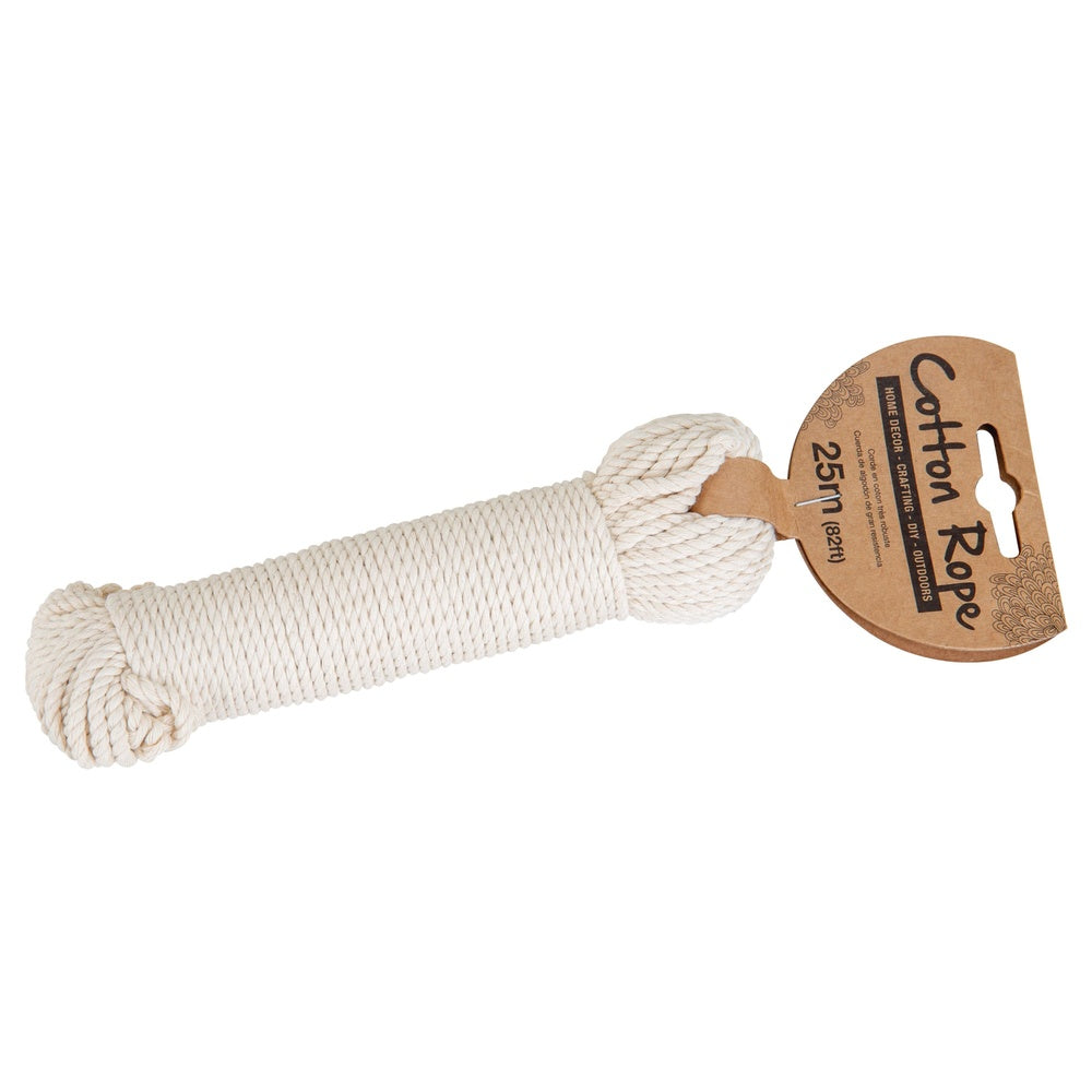 Cotton Rope 3mm - Natural - 25m Roll