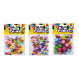 Craft Pompom Balls - Assorted - 25g
