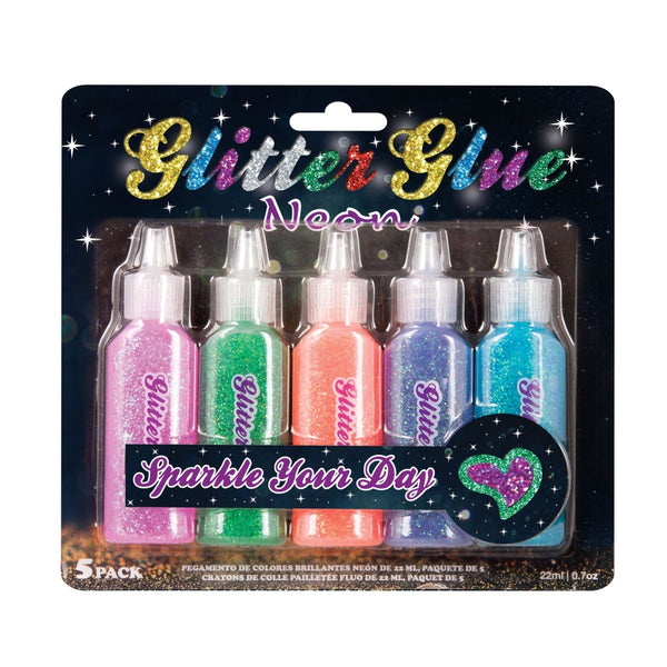 Glitter Glue Neon - 22ml - 5 Pack