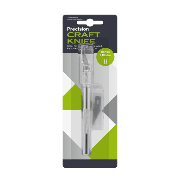 Precision Craft Knife With 2 Blades - Silver - 1 Pc