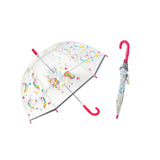 UBL Kids Unicorn Dome Umbrella | Transparent Canopy, Pink Hook Handle, 50cm