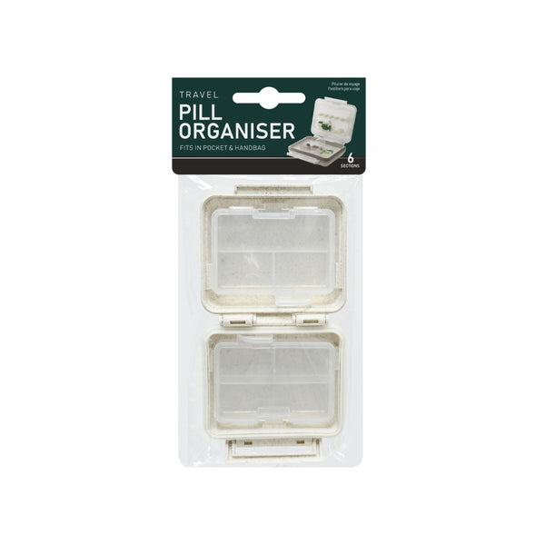 UBL Travel Pill Organiser Case | Fold-Flat Dual Chamber, Snap-Lock Lids