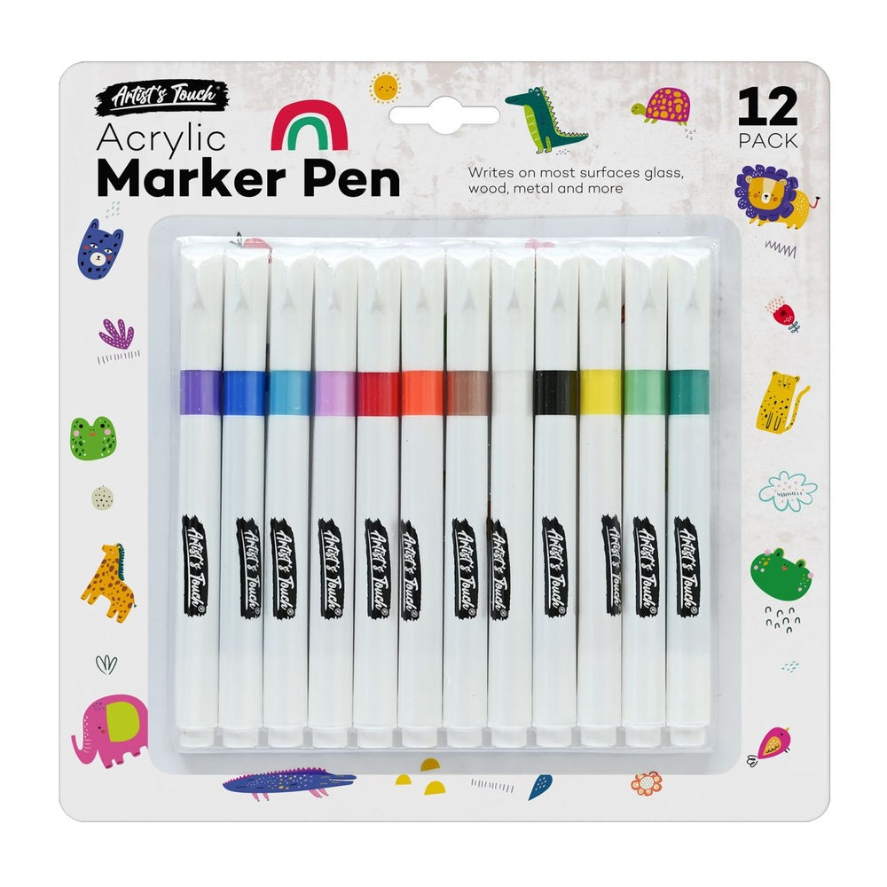 Artist Touch Acrylic Marker - 12 Pack Assorted Colours