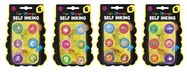 Kids Stamps Assorted 6 Pack - Fun Designs - 1.5 x 3.5cm
