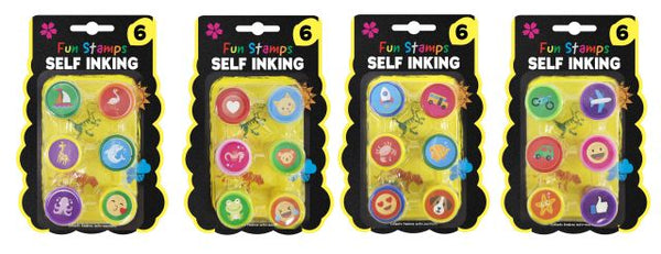 Kids Stamps Assorted 6 Pack - Fun Designs - 1.5 x 3.5cm