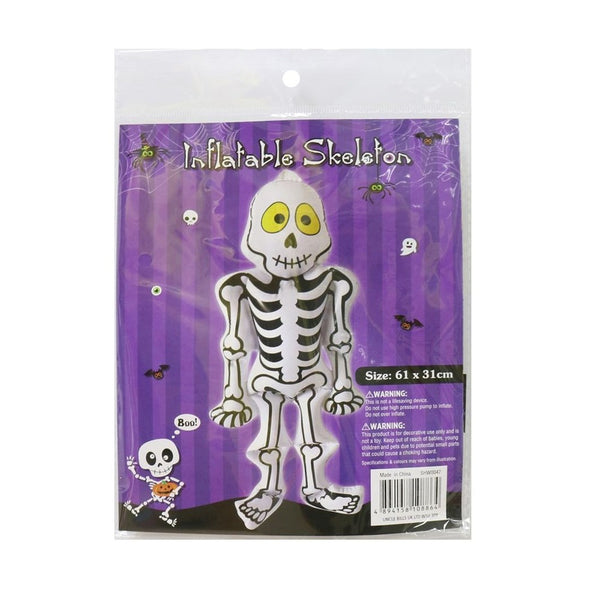Inflatable Halloween Skeleton Decoration - 61 x 31cm, Black and White