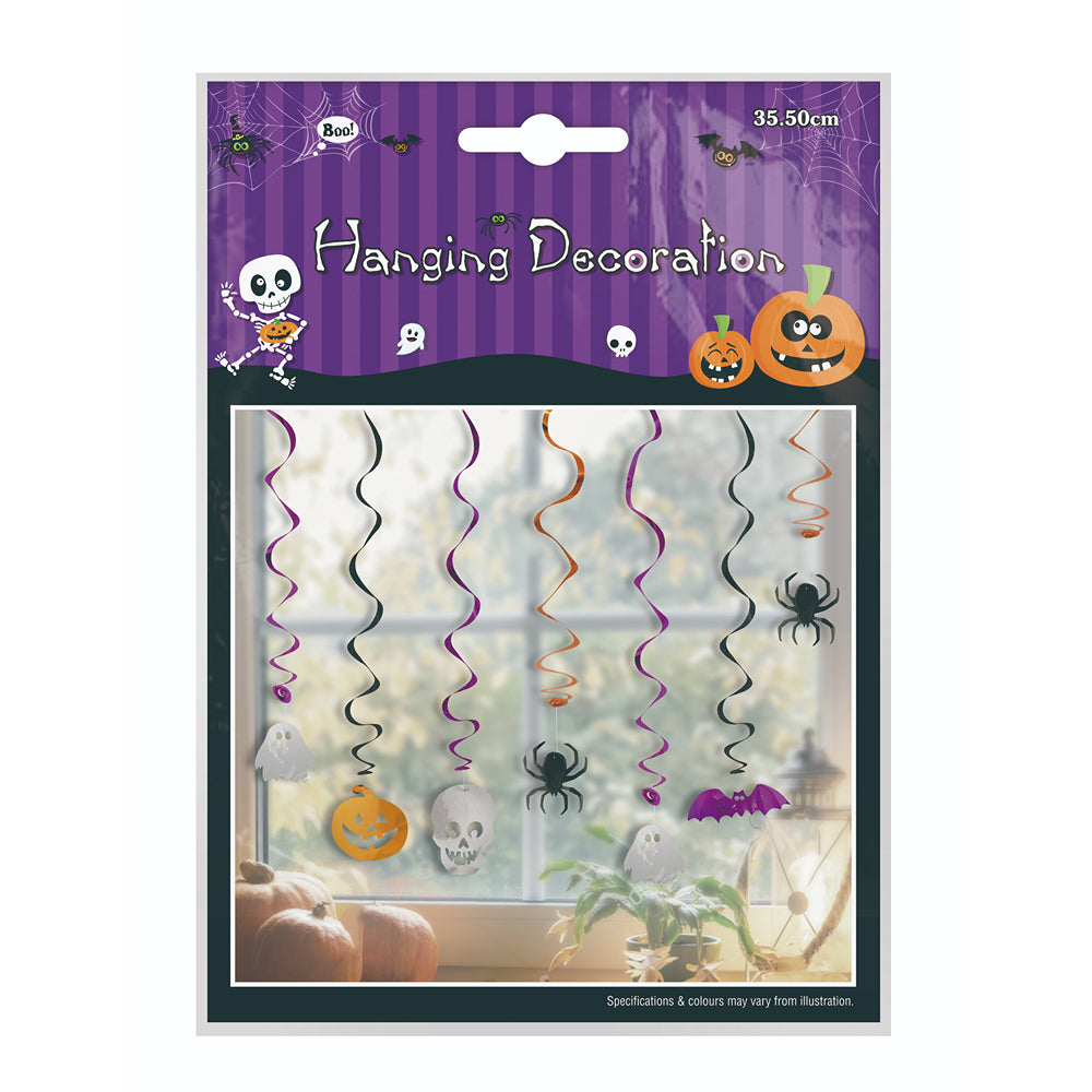 Boo! Hanging Assorted Halloween Swirls | 35cm