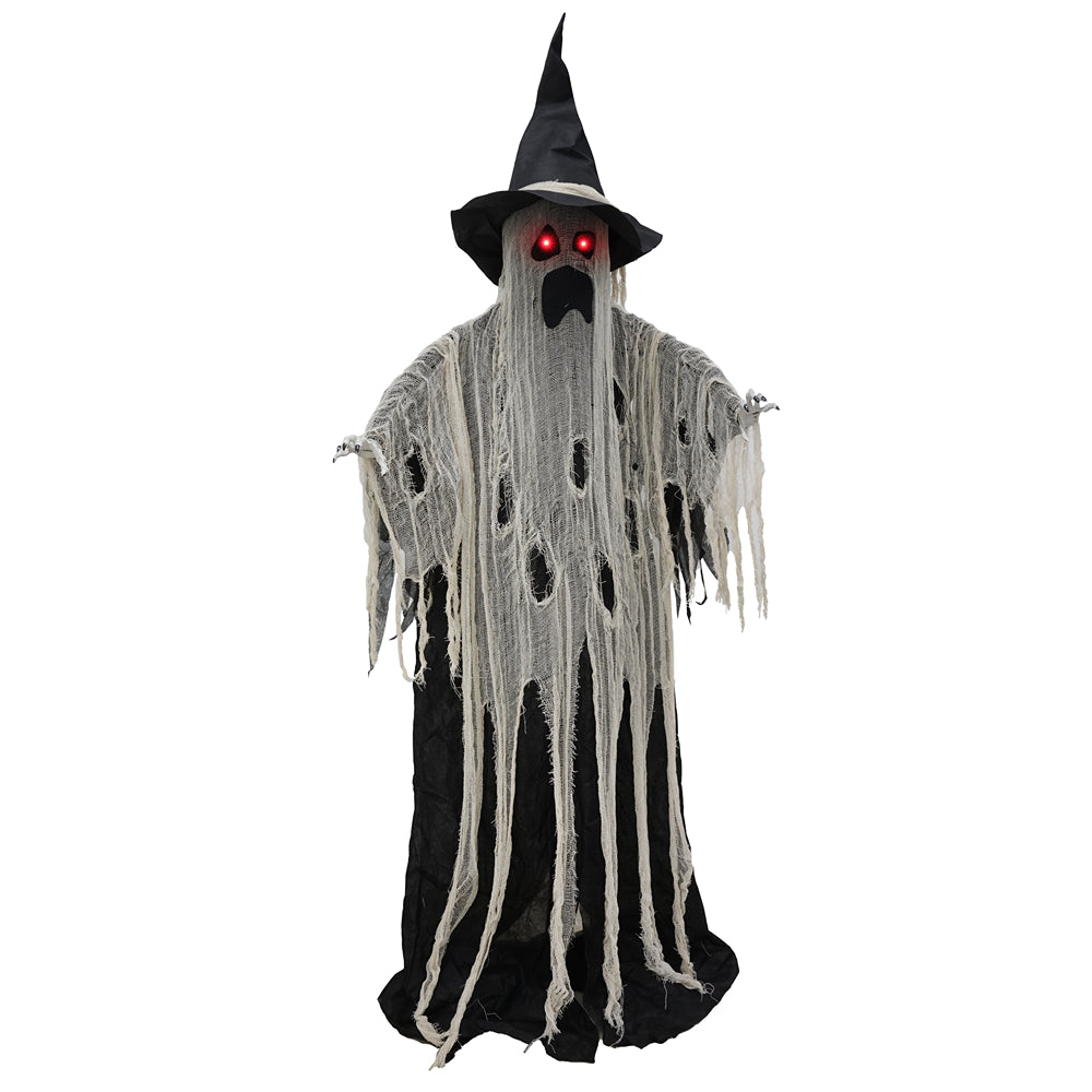 Boo! Standing Scary Animated Ghost Decoration with Light Up Eyes | 210cm